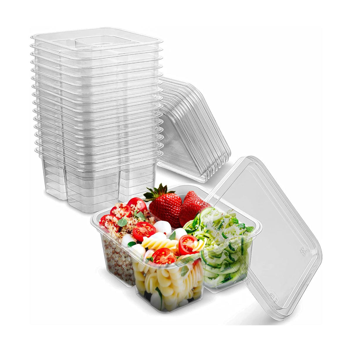 MT Products Recipientes pequeños de plástico con 4