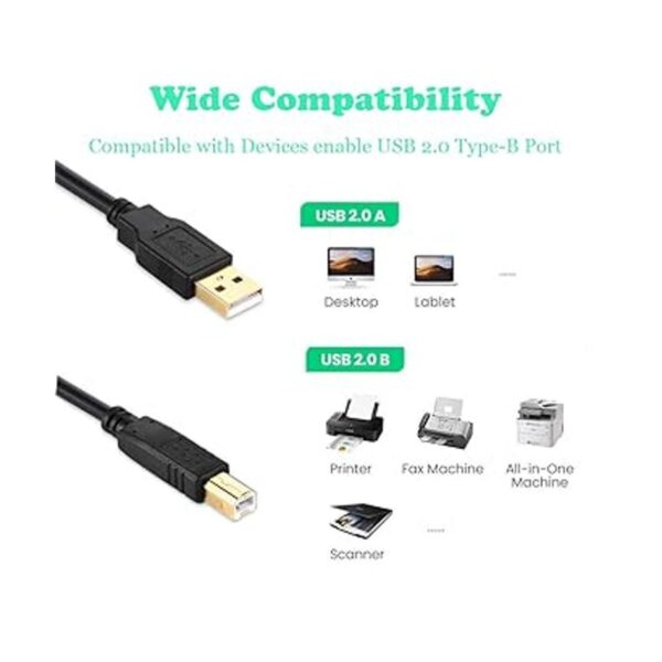 Cable de impresora USB 2.0 XBOHJOE Cable de impresora USB_4