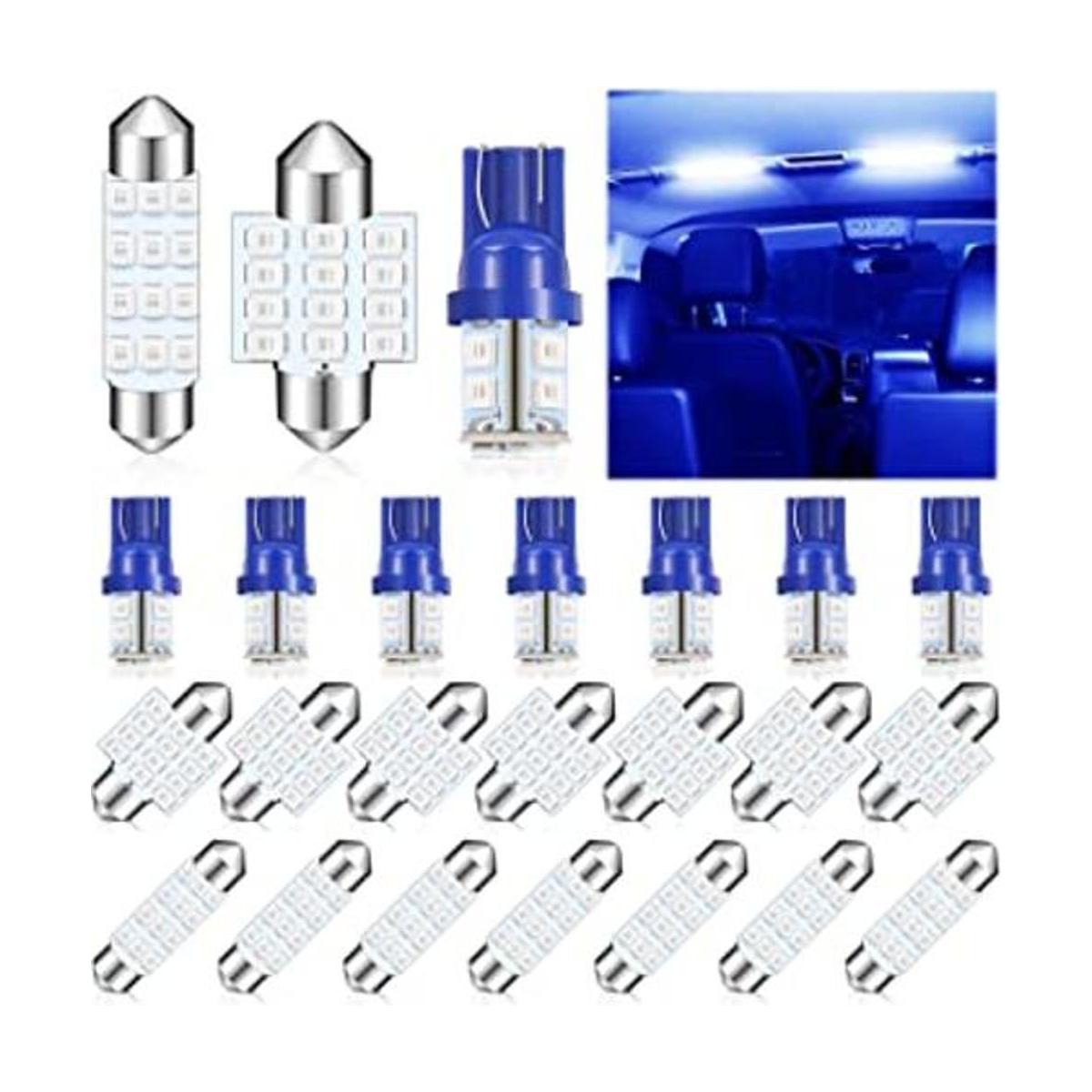 Juego de 24 bombillas LED de cúpula para automóvil T10 de