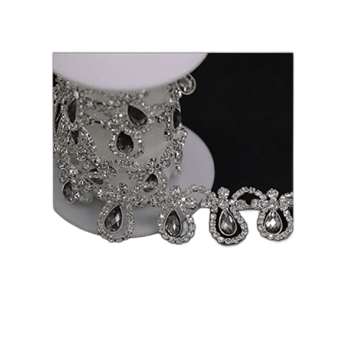Rytenz Borla de 1 yarda con flecos de diamantes de