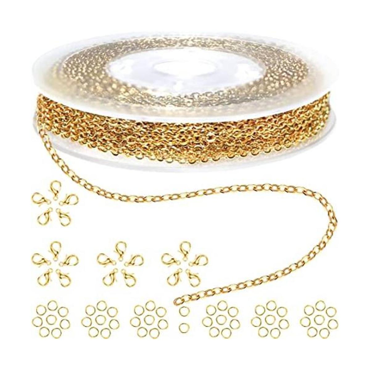 Jishi Cadena de oro de 33 pies de acero inoxidable de