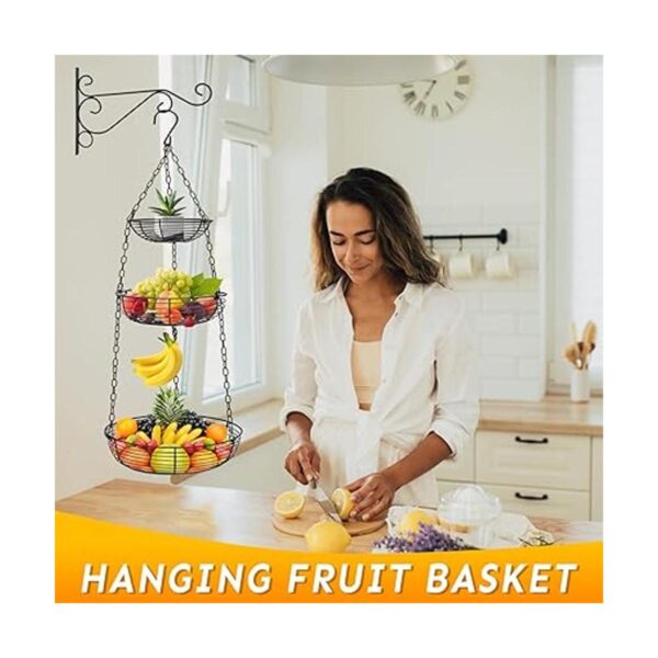 HULISEN Cesta de frutas colgante de 3 niveles con gancho_2