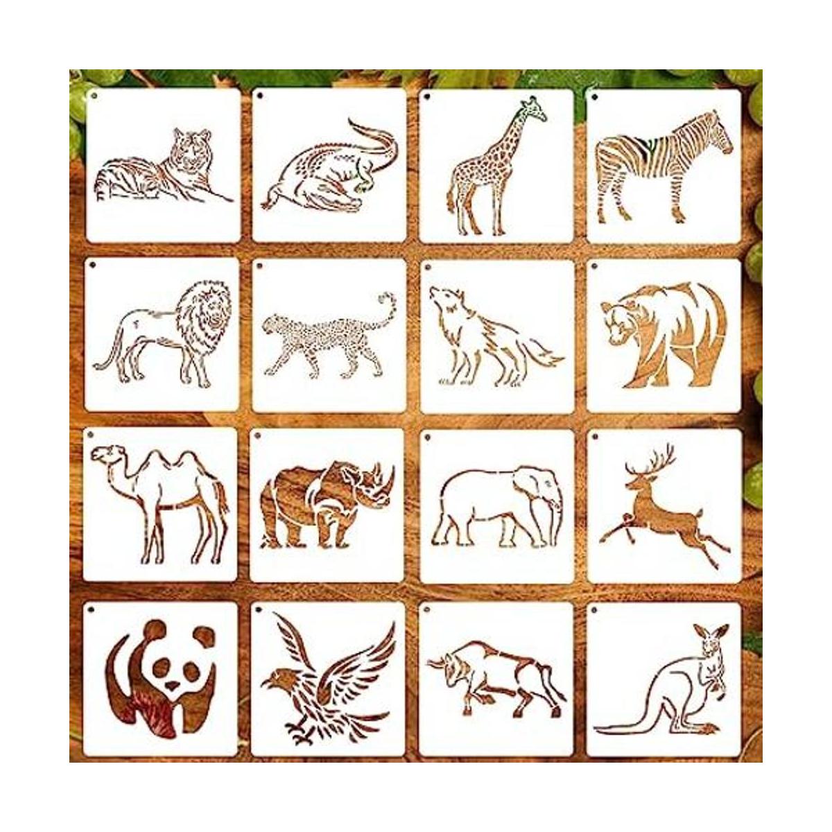 Plantilla de plantilla de 16 piezas para pintar plantilla