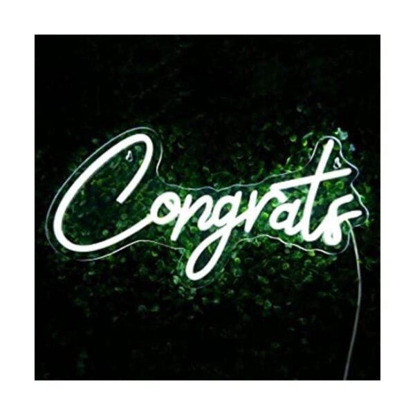 IMEGINA Letrero de neón de White Felicitaciones Letrero_1