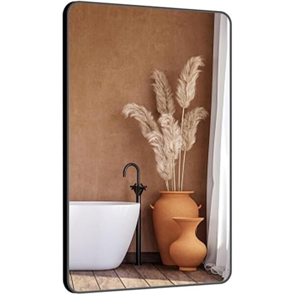 SNUGACE Espejo de tocador negro mate para baño espejo_1