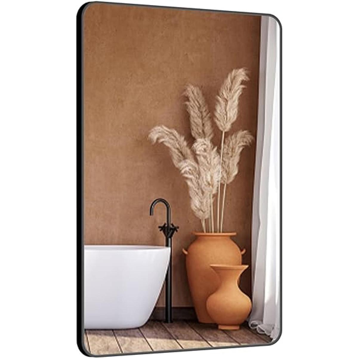 SNUGACE Espejo de tocador negro mate para baño espejo