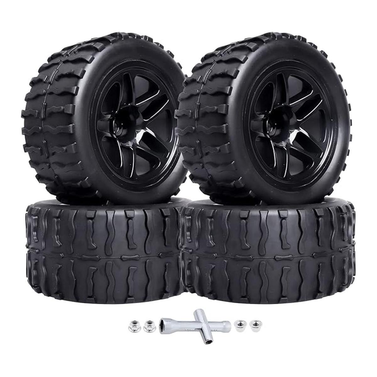 FriHobby Ruedas y neumáticos hexagonales RC de 0.472 in
