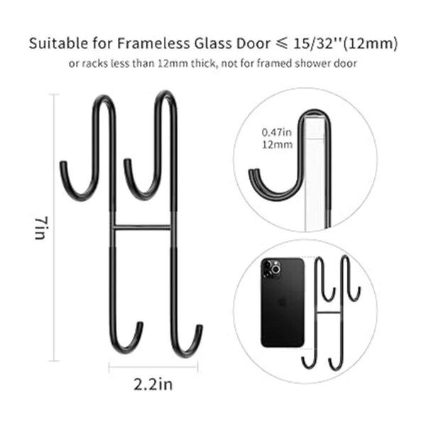Gancho de cristal para puerta de ducha paquete de 2_2