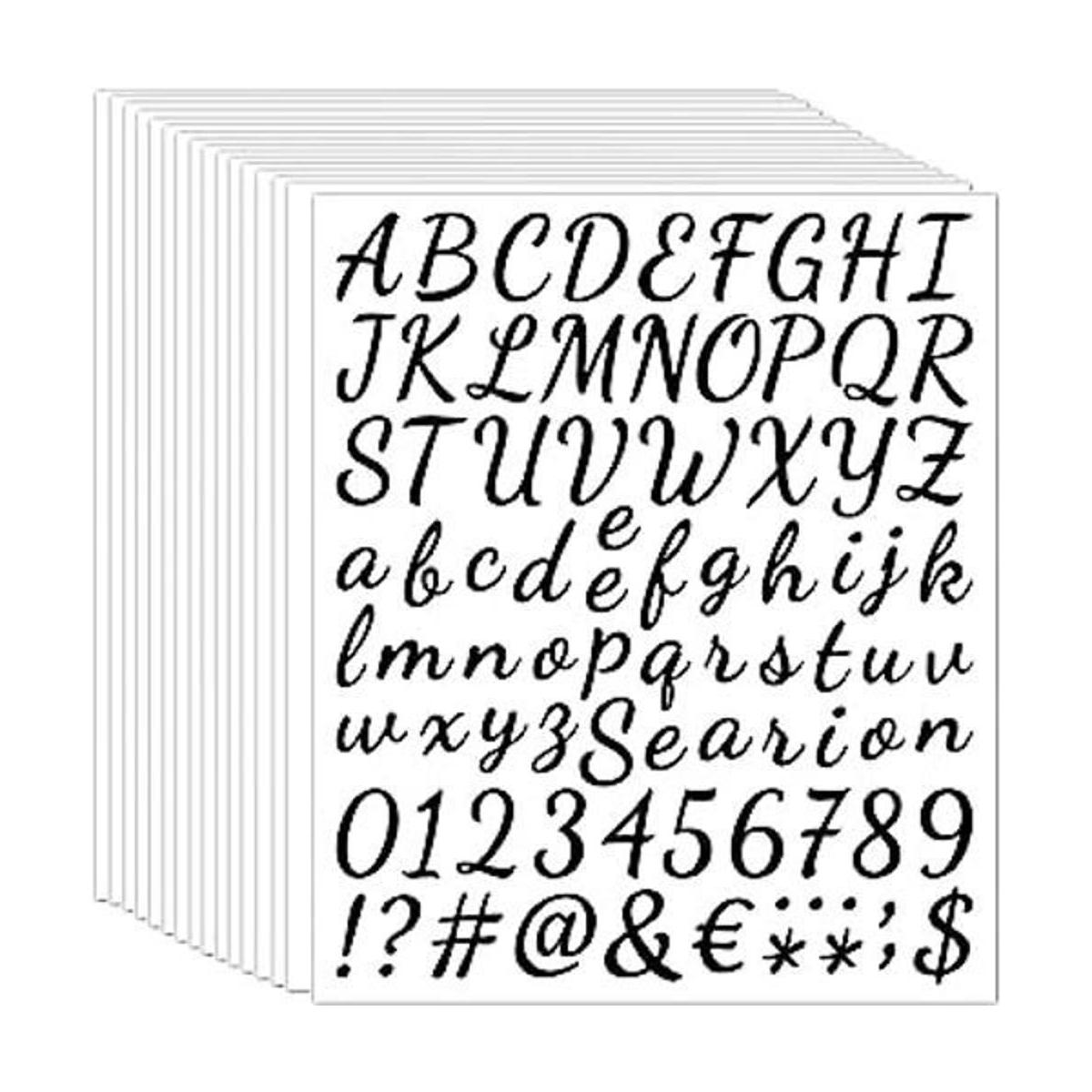 Kit de 16 hojas de letras de vinilo autoadhesivas letras