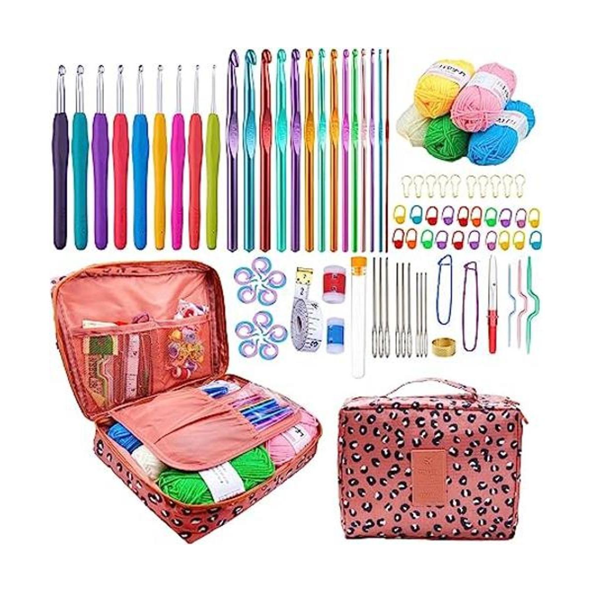 Mdoker Kit de ganchillo de 100 piezas con hilo y