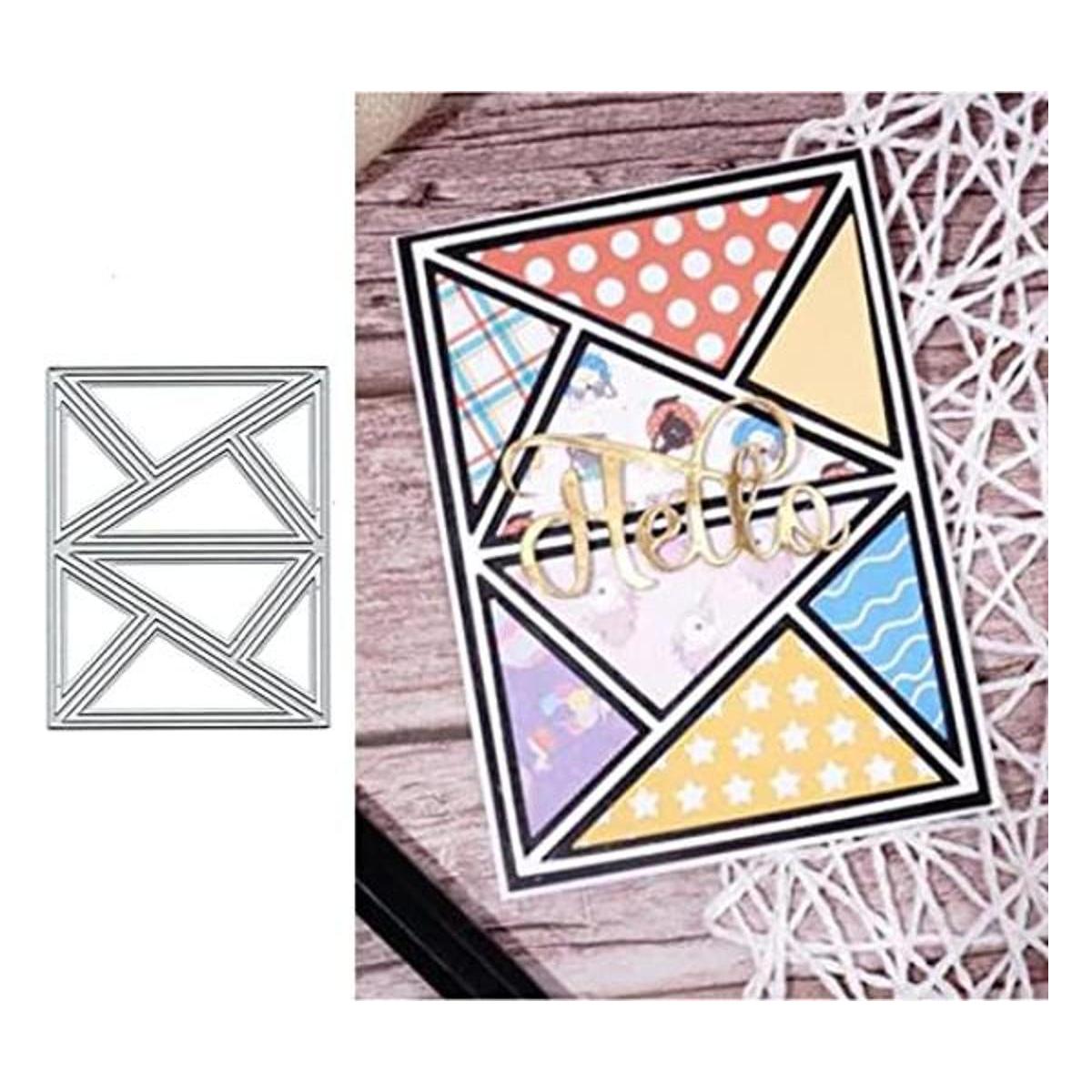 Troqueles de metal de fondo triangular rectangular marco