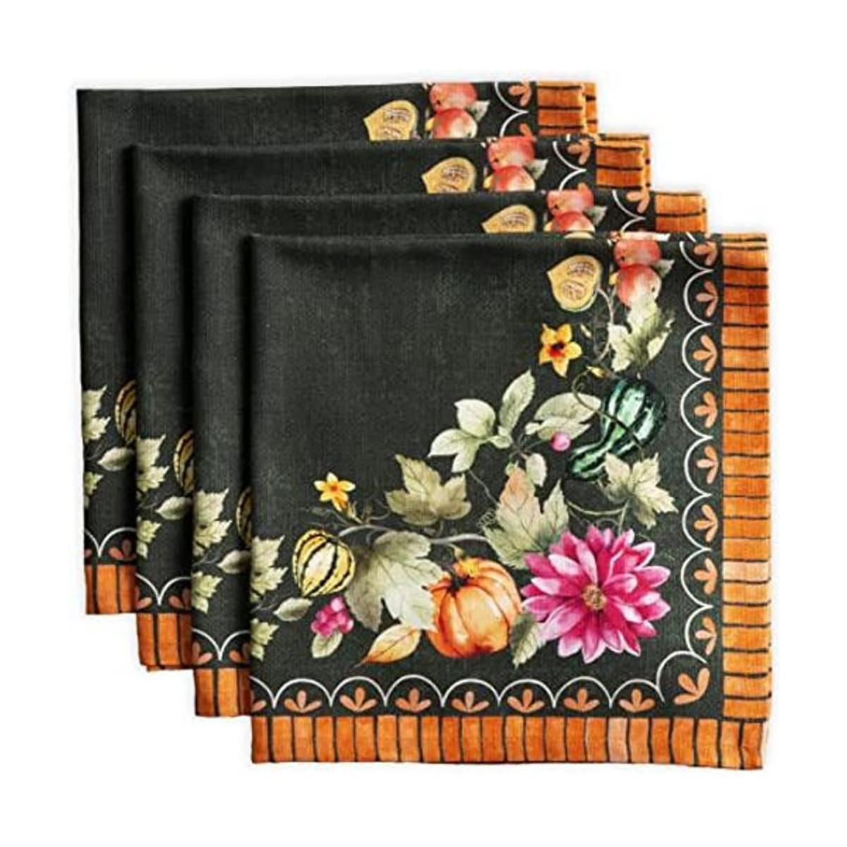Maison d Hermine Pumpkin Garden Juego de 4 servilletas