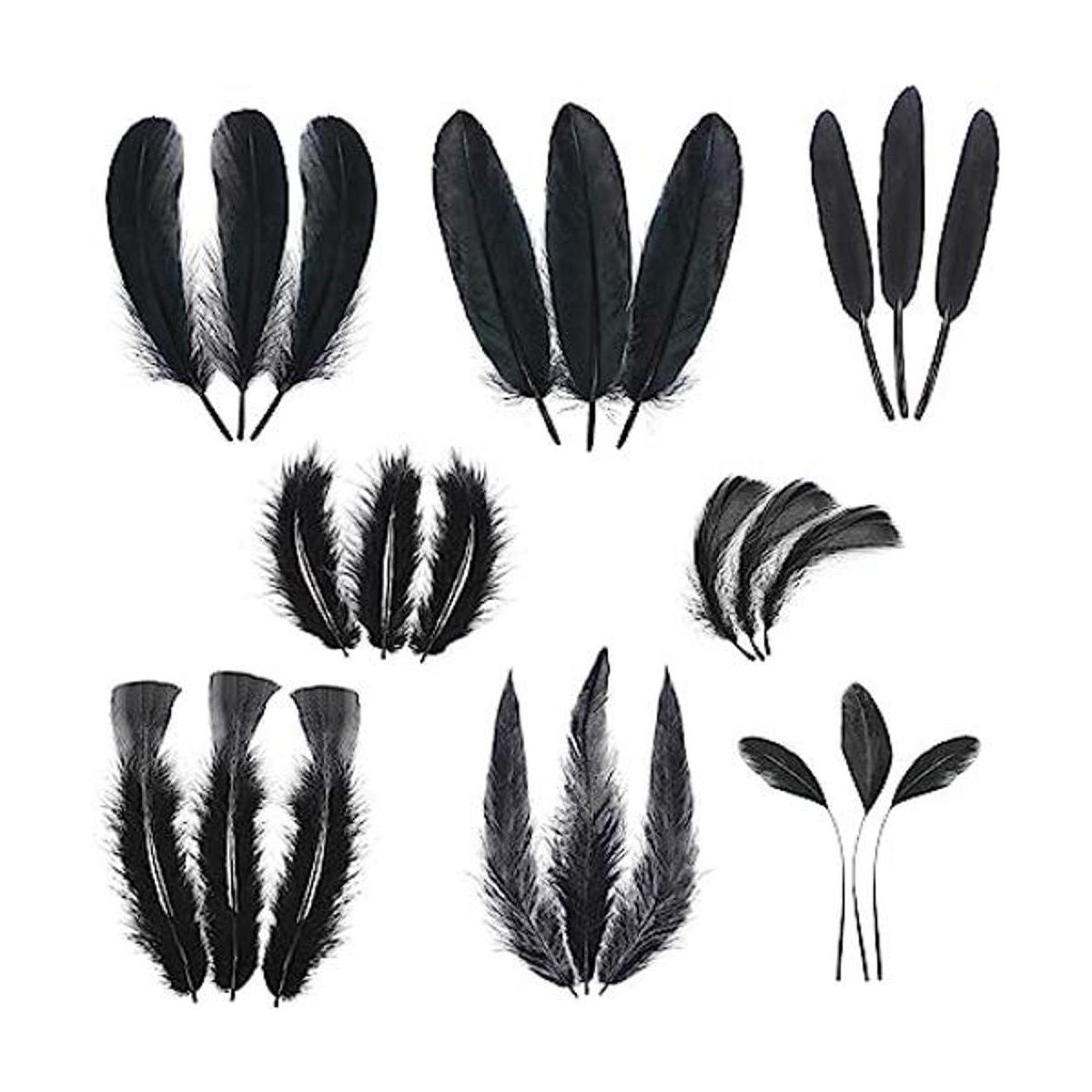 MARFOREVER Plumas negras para manualidades 8 estilos 320