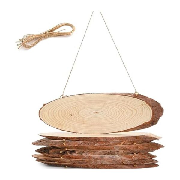 DEAYOU Paquete de 8 rebanadas de madera natural_3