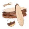 DEAYOU Paquete de 8 rebanadas de madera natural_1