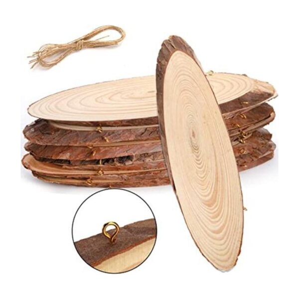 DEAYOU Paquete de 8 rebanadas de madera natural_1