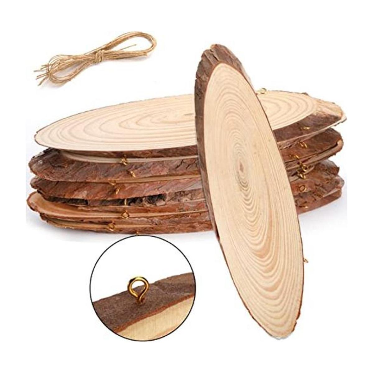 DEAYOU Paquete de 8 rebanadas de madera natural