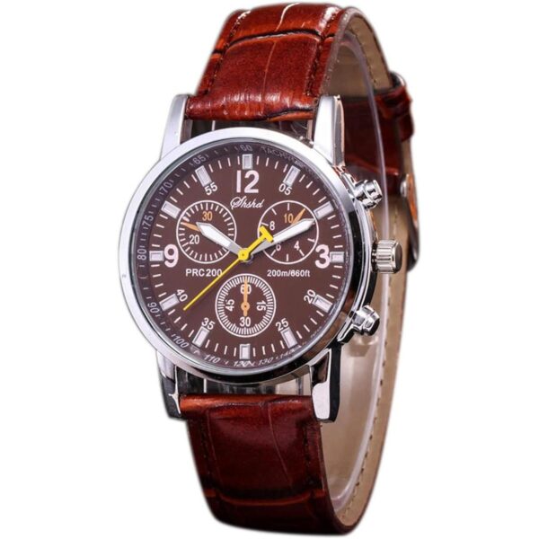 Cdybox Paquete de 4 relojes de cuero para hombre de moda_4
