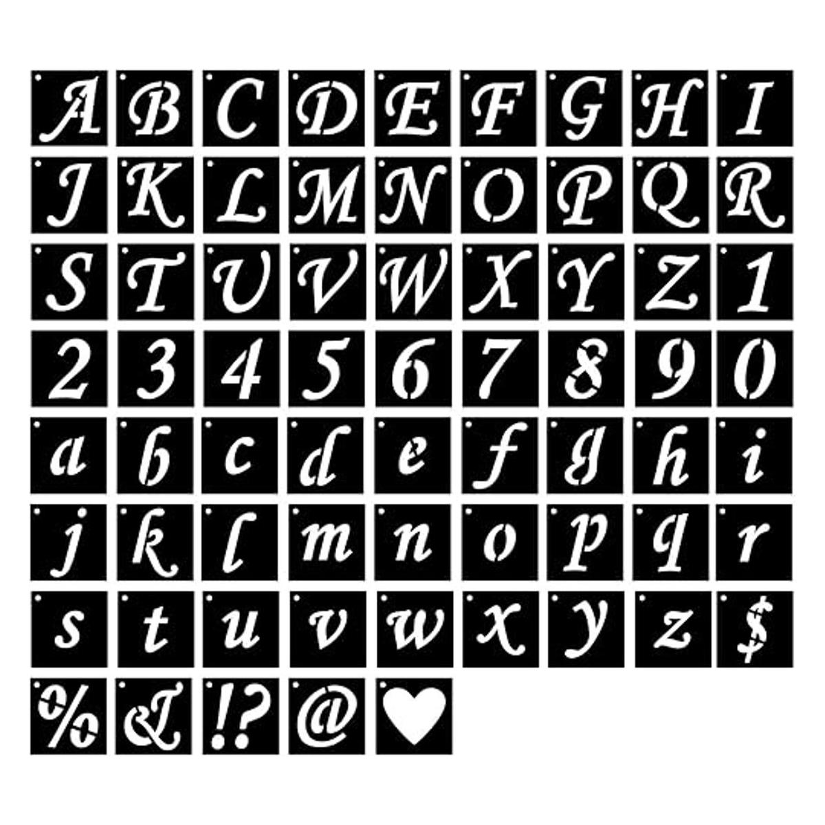 Eage Plantillas de letras del alfabeto de 1 pulgada 68