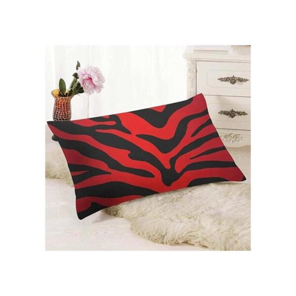 IBILIU Fundas de almohada con estampado de cebra rojo y_3