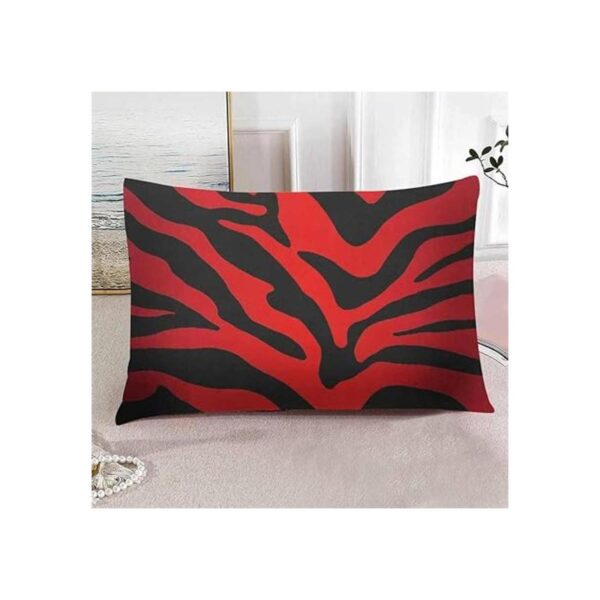 IBILIU Fundas de almohada con estampado de cebra rojo y_4