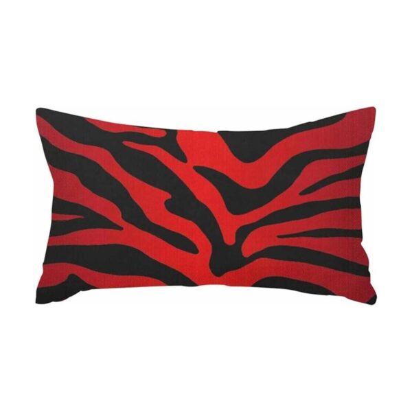 IBILIU Fundas de almohada con estampado de cebra rojo y_1