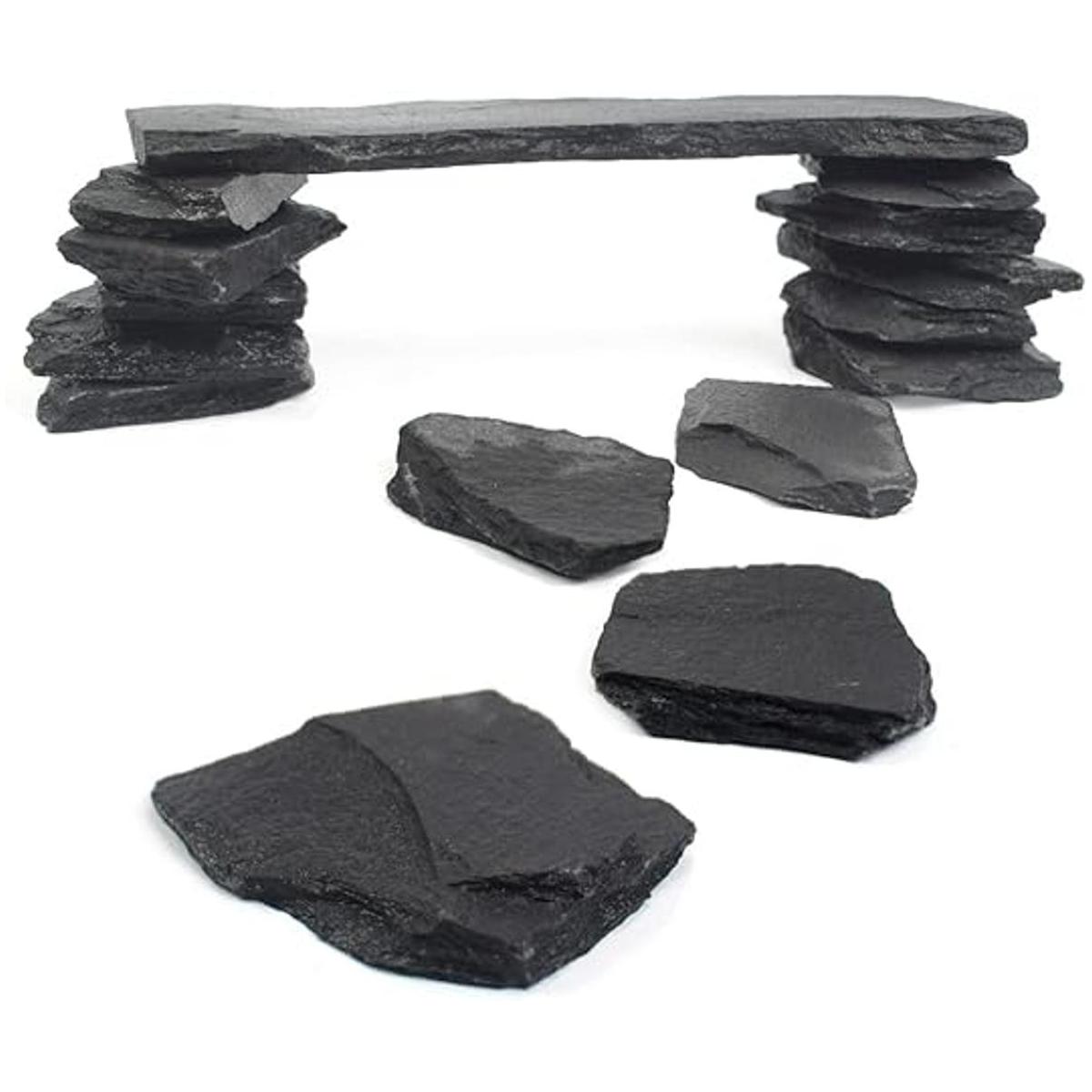 Blue Handcart Rocas de piedra de pizarra natural para