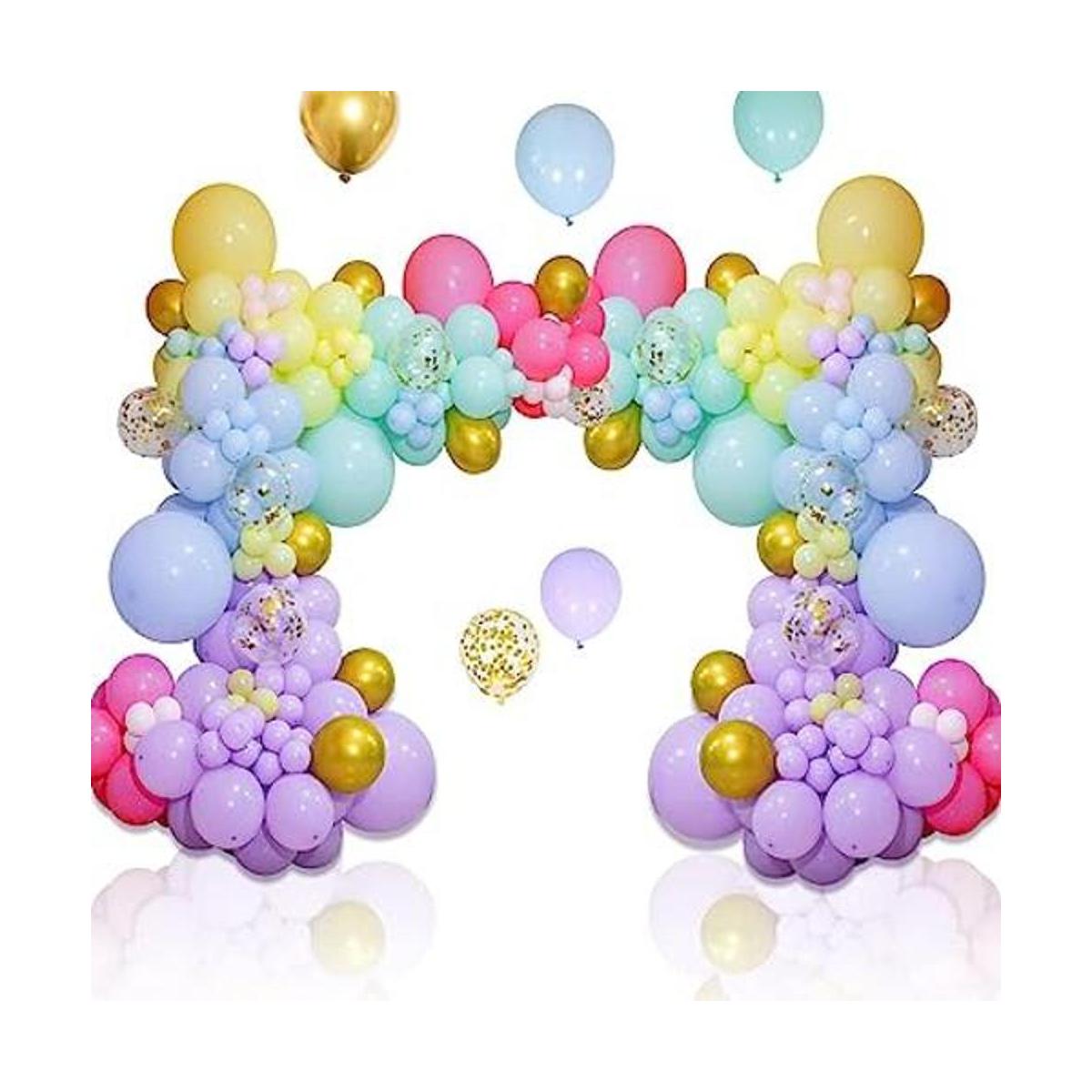 Juego de 219 globos de arco iris de diferentes tamaños