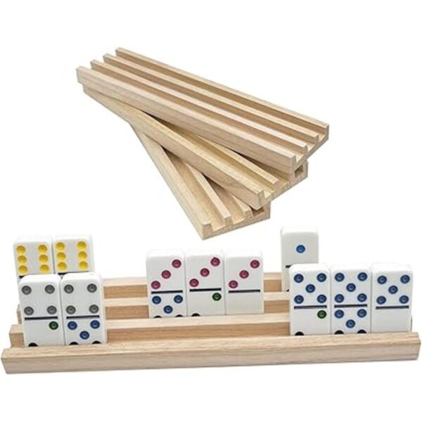 Juego de 4 estantes de madera para dominó de SUTIMSHE_2