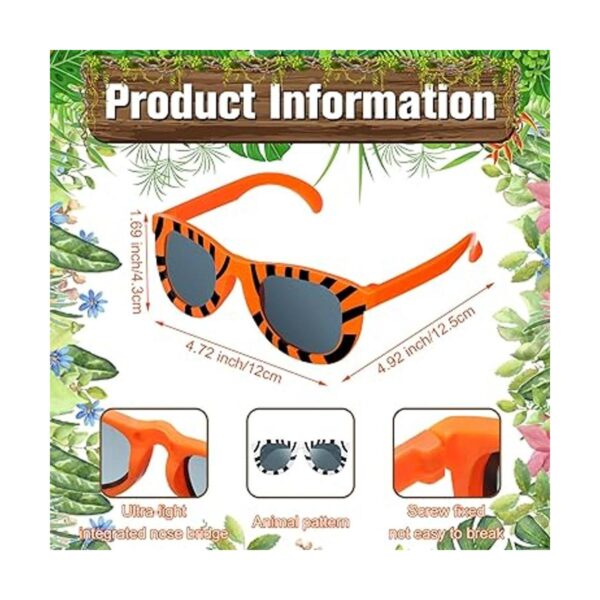 Paquete de 24 lentes de sol con estampado de animales_2