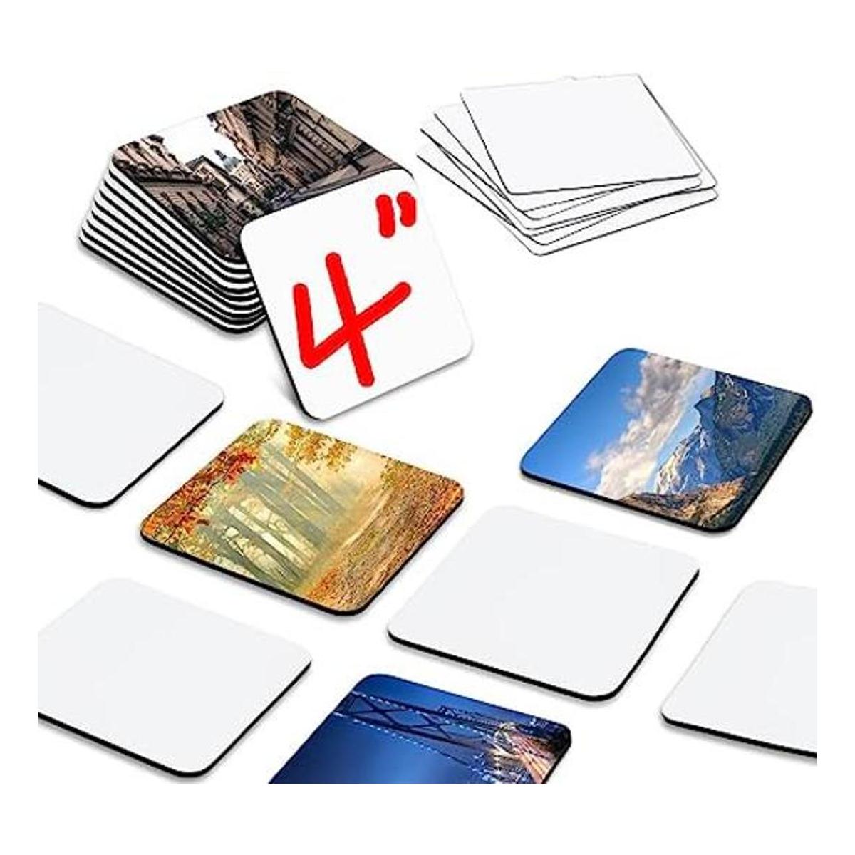 KLAQQED Imanes de sublimación de 4 x 4 pulgadas en blanco