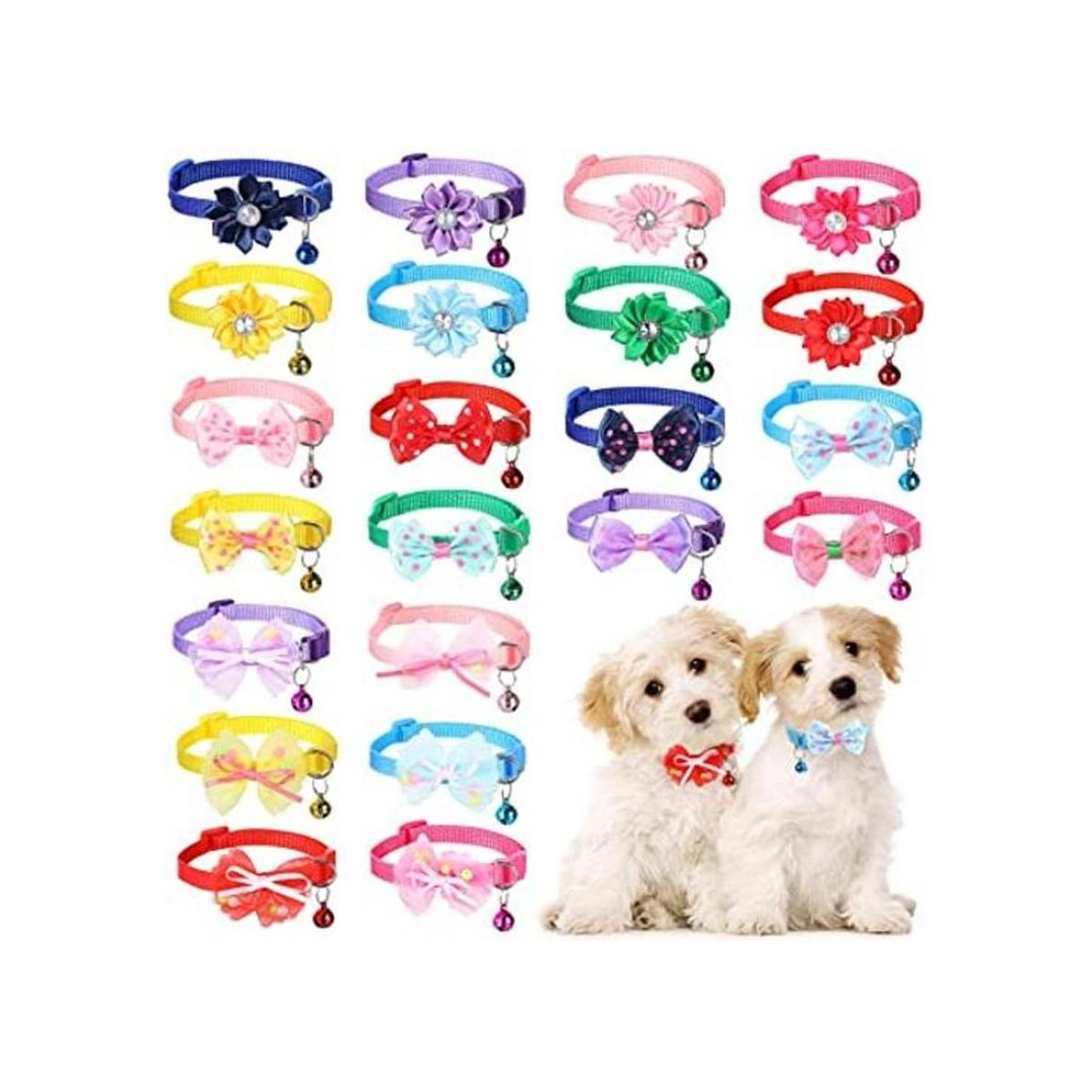 Paquete de 22 pajaritas para perro collar de flores