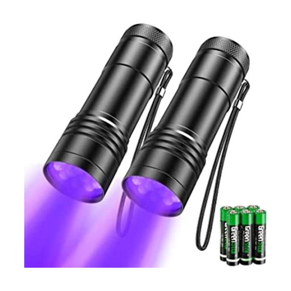 Linternas UV paquete de 2 linternas de luz negra con 12
