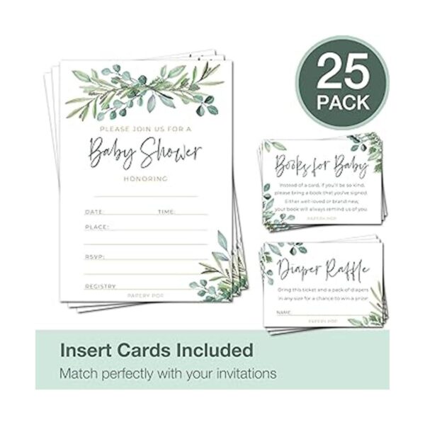 Juego de 25 invitaciones para baby shower con sobres_2
