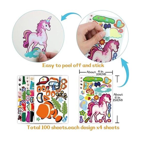 Paquete de 100 calcomanías para niños con 25 diseños_3