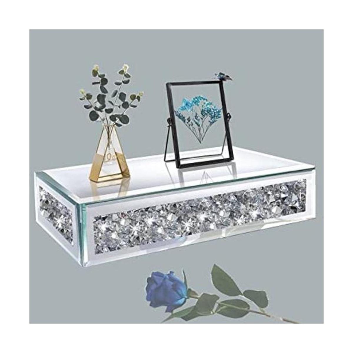 TACIDON Floating Wall Shelf Mirrored .Glamorous Crushed
