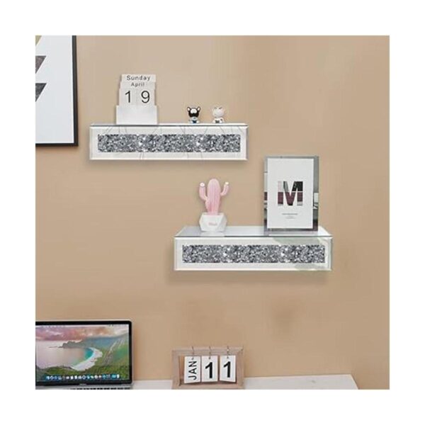 TACIDON Floating Wall Shelf Mirrored .Glamorous Crushed_2