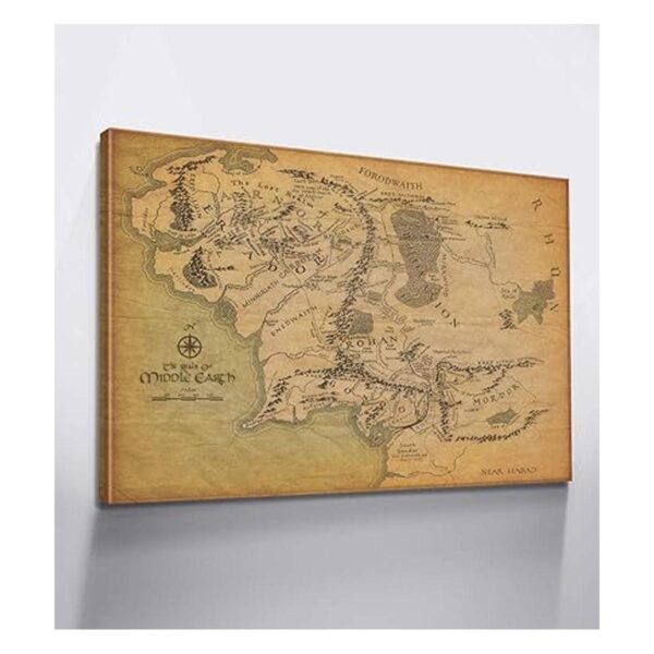 Mapa del Señor de los anillos arte de pared en lienzo con_2