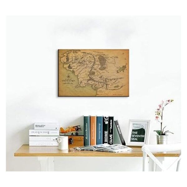 Mapa del Señor de los anillos arte de pared en lienzo con_4