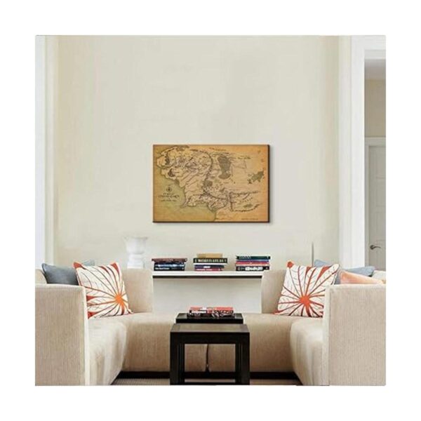 Mapa del Señor de los anillos arte de pared en lienzo con_3