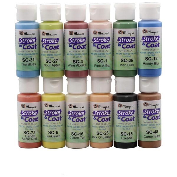 Mayco Stroke and Coat Glaze for Ceramic Kit 3 12 tarros_1