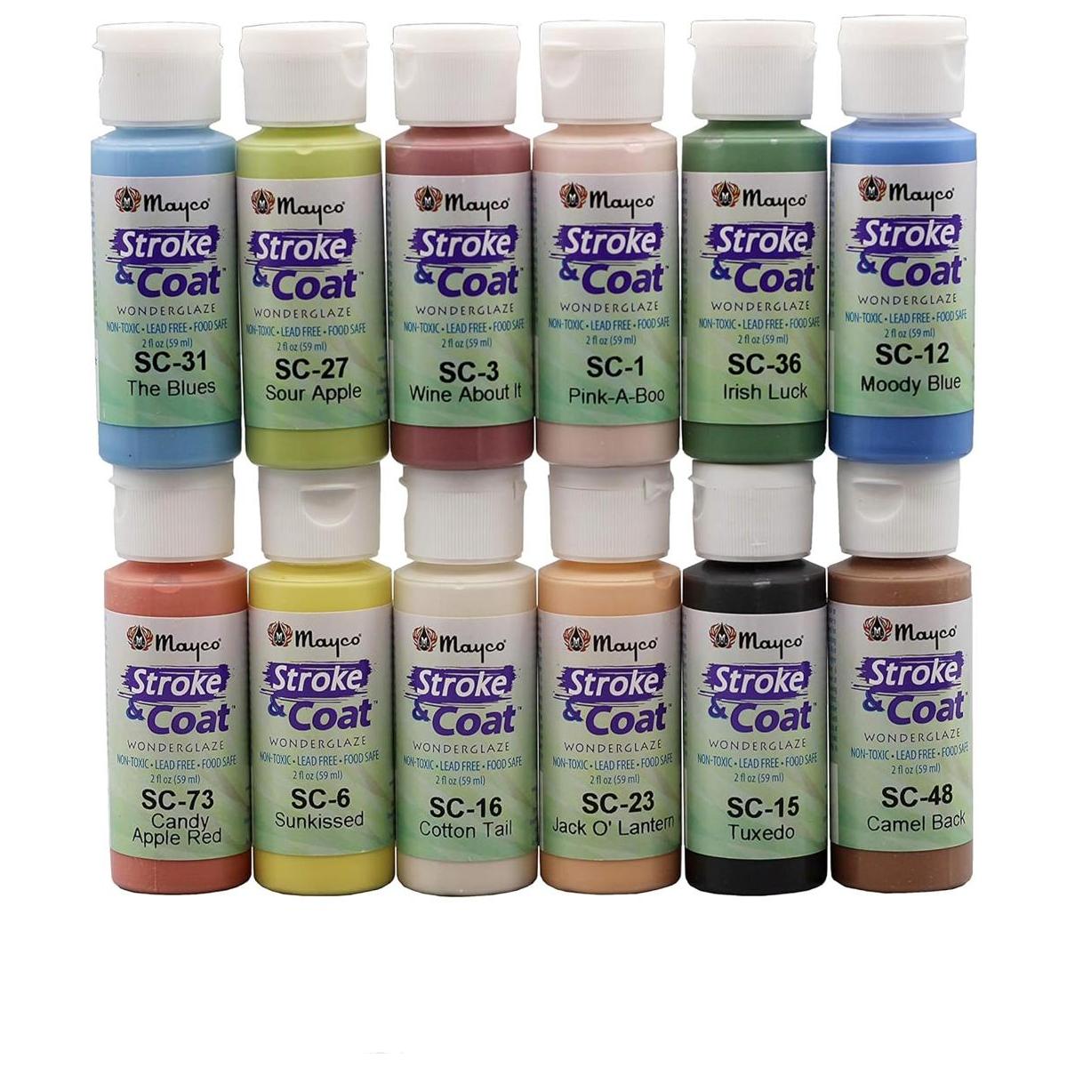 Mayco Stroke and Coat Glaze for Ceramic Kit 3 12 tarros