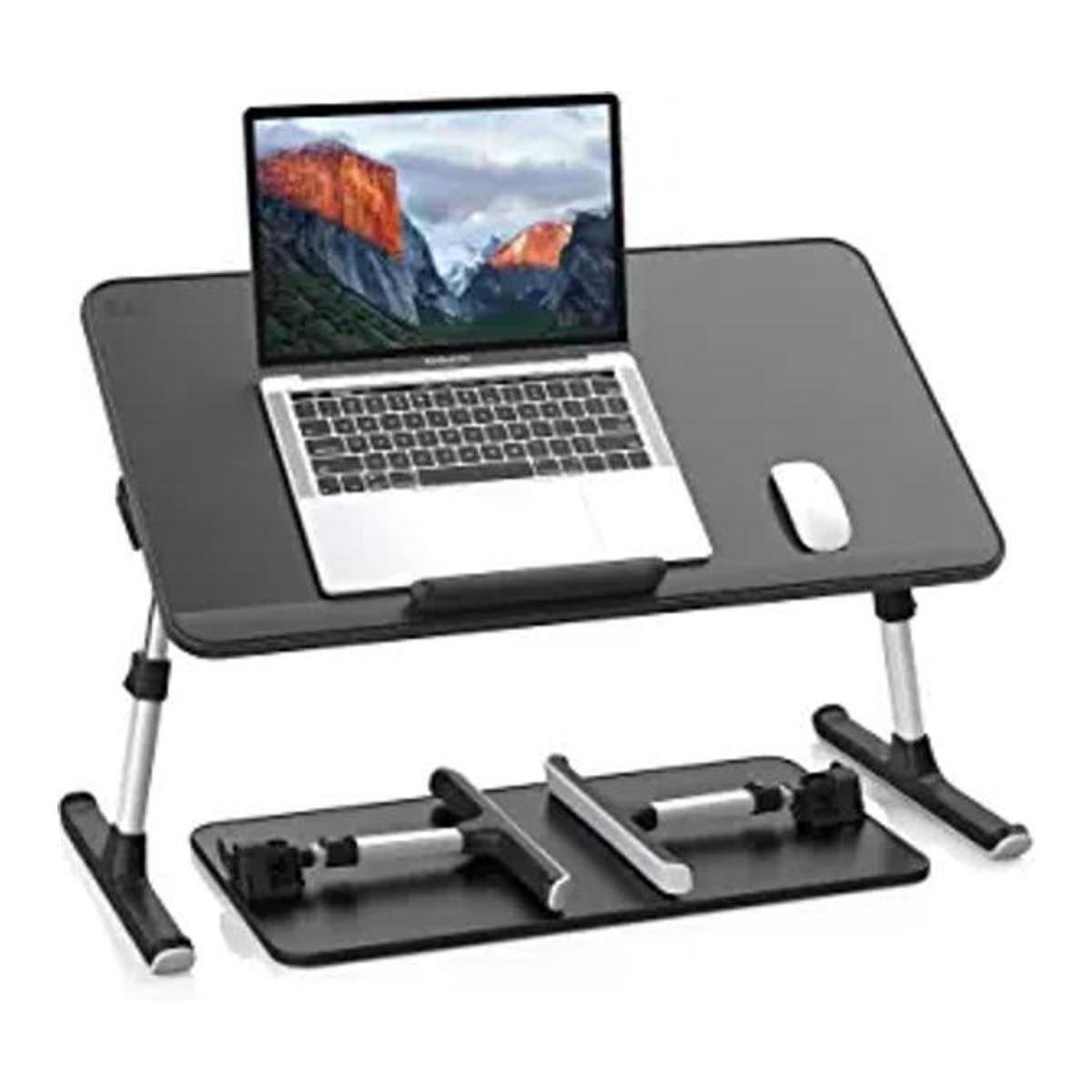 SAIJI Mesa de cama para laptops ajustable y de piel