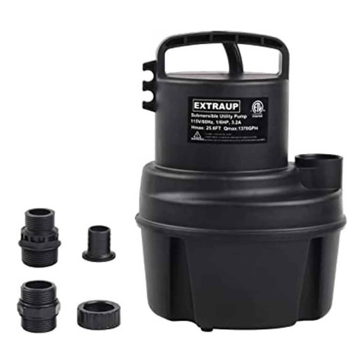 EXTRAUP Bomba sumergible portátil de 16 HP 1370GPH de