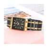 Relojes cuadrados para hombres y mujeres de acero_3