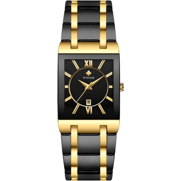 Relojes cuadrados para hombres y mujeres de acero_2