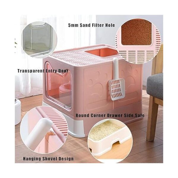 Hamiledyi Caja de arena plegable grande para gatos con_3