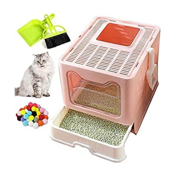Hamiledyi Caja de arena plegable grande para gatos con_1