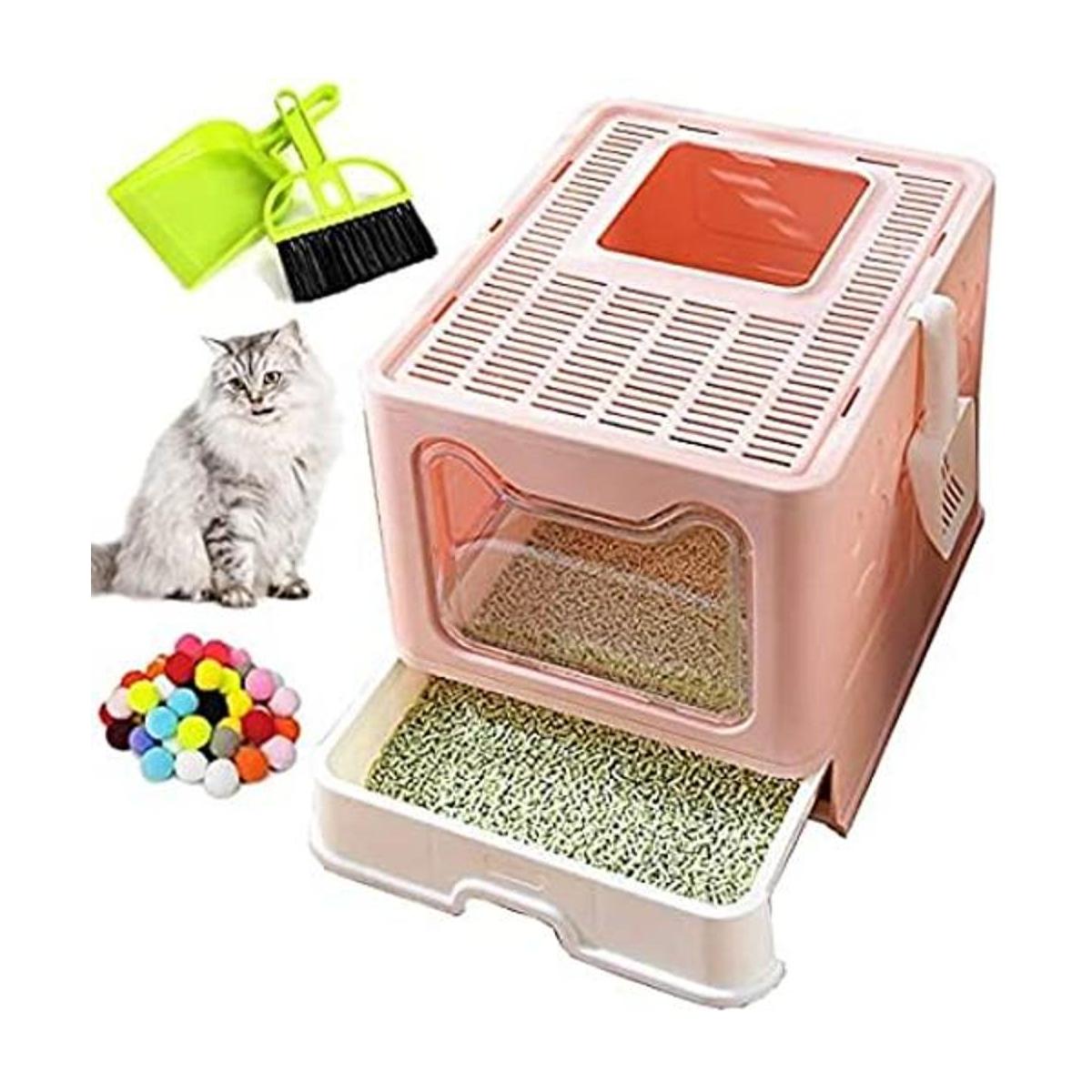 Hamiledyi Caja de arena plegable grande para gatos con