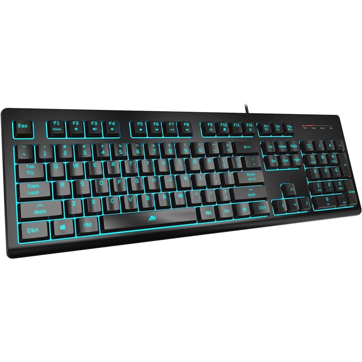 POWZAN Teclado para videojuegos silencioso con membrana